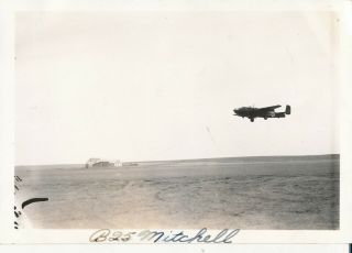 1944 Usaaf Atc 7th Fs Bismark Nd Airplane Photo B - 25 Mitchell In The Air