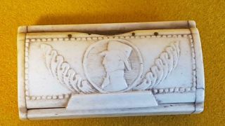 Bespoke 18 - 19th Cent Georgian Portraiture Bone Snuff Box - Toff In Top Hat