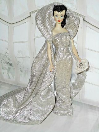 Vintage Barbie Clone Premier Pearl Purse Hm Silver Sheath Gown & Gala Long Cape