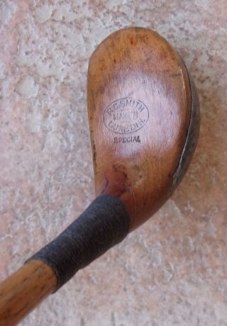 Antique Vintage Dunedin R.  C.  Smith Hickory Wood Head & Shaft Golf Club Putter 3