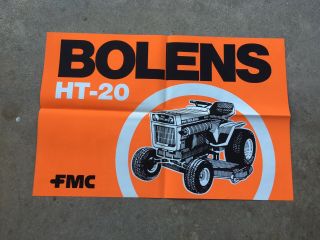 Bolens Fmc Ht 20 Tractor Sign Paper Poster Store Display Vintage Mower