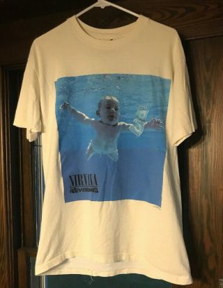 Rare Vintage Giant 1992 Nirvana Nevermind Tour Shirt - Kurt Cobain Xl