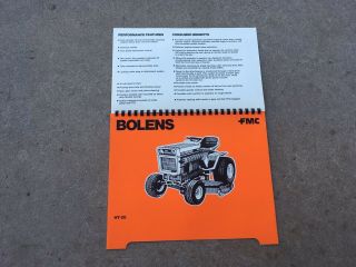 Bolens Tractor FMC Brochure Display G Series QT QS H Vintage Mower 6