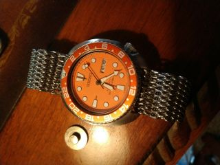 Orange Padi Mod Vintage Seiko Diver 6309 - 7040 Turtle Automatic Watch
