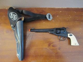 Leslie Henry Halco Vintage Black Cap Gun And Us Army Cavalry Holster