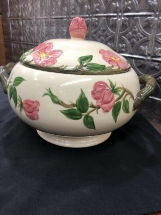 Vintage Franciscan DESERT ROSE (MADE IN USA) Covered Soup Tureen 5