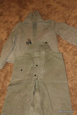 Wwii Usmc Usn Navy Wet Weather Uniform Pants And Top Matching D - Day