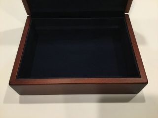 Carrs Of Sheffield Mahogany Jewelry Box With Sterling Silver Lid. 11