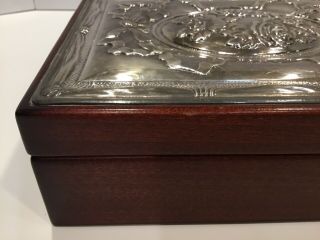 Carrs Of Sheffield Mahogany Jewelry Box With Sterling Silver Lid. 7