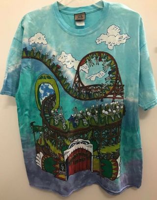 Vintage Grateful Dead Tie - Dye Roller Coaster T - Shirt - 1993 - Ultra Rare