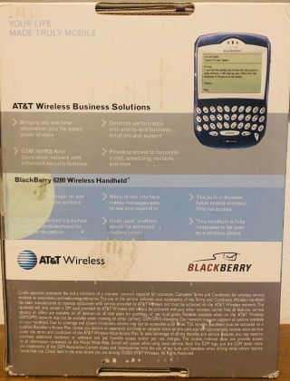 RARE Vintage BlackBerry 6280 Smartphone with AT&T BlackBerry Box 9