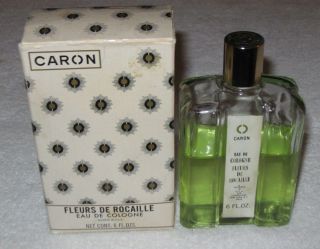 Vintage Caron Fleurs De Rocaille Cologne Bottle/box 6 Oz - Open 1/2 Full - 5 "
