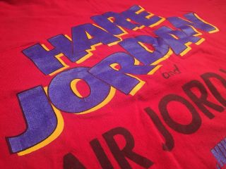 Vintage Nike Jordan Hare Air Jordan Bugs Bunny Looney Tunes Large Shirt 1991 Red 5