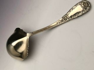 Chrysanthemum by Durgin Sterling Silver Sauce Ladle with Colored Enamel 5 5/8 