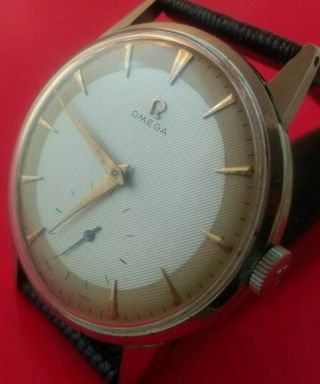 Big Vintage Omega Jumbo Mens Watch,  Swiss,  - Textured Dial - Cal 265