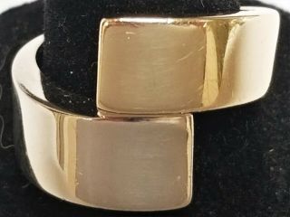 Vintage Solid 14k White & Yellow Gold Bypass Ring Sz 7.  5 6.  17 G Italy