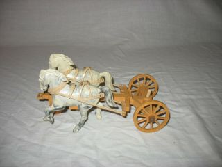 Ideal Hard Plastic Hitch & Horses For Roy Rogers Stage Coach Or Chuck Wagon