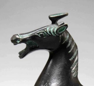 Collect Antique Bronze Hand Carve Horse Step Swallow Delicate Auspicious Statue 5