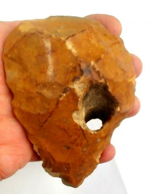 277 Gram Flint Stone Hand Axe Awesome Patina Neanderthal Paleolithic Artifact