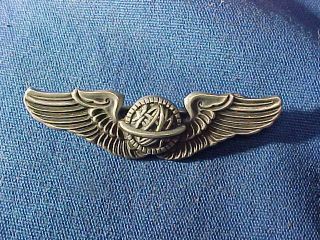Orig Wwii Us Army Sterling Silver Navigator Wings Uniform Pin