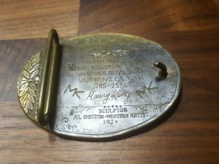 •Horsemanship The Sport Of Kings VINTAGE 1974 AL SHELTON BRONZE BELT BUCKLE• 5