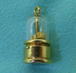 Vintage 14k Gold York Stock Exchange Ticker Tape Machine Glass 3d Charm Rare