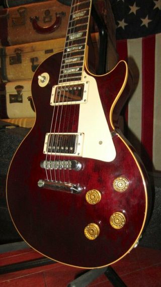 Vintage 1983 Gibson Les Paul Standard Electric Guitar Wine Red W/ Case