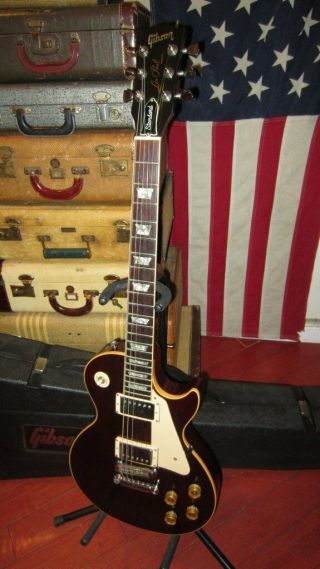 Vintage 1983 Gibson Les Paul Standard Electric Guitar Wine Red w/ Case 2