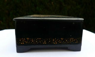 Vintage Soviet Russian lacquered Palekh hand painted box Red Army warriors WWII 7