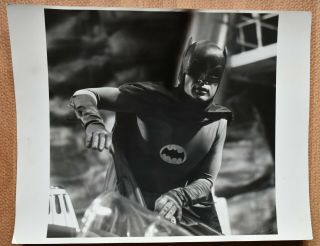 Vintage Batman 11 In.  X 14 In.  Abc B & W Enlargement Of Adam West.