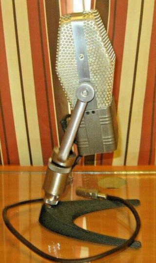 Vintage RCA Model 44BX Ribbon Microphone with Stand and Display Case 7