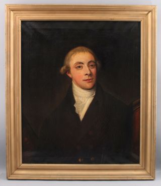 Antique Monro Mackie American O/c,  Gilbert Stuart Portrait Oil Painting