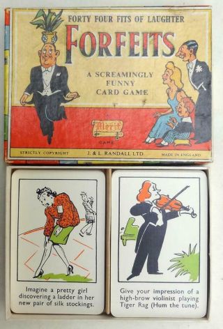 Vintage Playing Cards Game Forfeits J L Randall Merit Game Complete