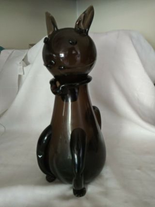 Vintage Art Glass Cat Pitcher / Decanter - Blenko? / Italian?
