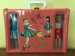Vintage Ideal Pepper And Patti Doll Set In Carry Case With Accessories