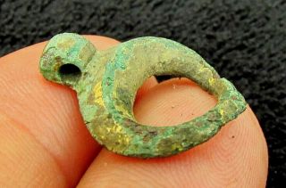 Rare Type Norse Bronze Gold Plated Pendant LUNAR - Máni circa 800 AD (, 966) 2