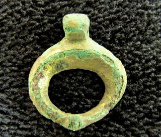 Rare Type Norse Bronze Gold Plated Pendant LUNAR - Máni circa 800 AD (, 966) 6