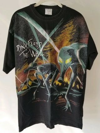 Vintage Pink Floyd The Wall T Shirt Large (g) Front - Back Graphics - Not Winterland