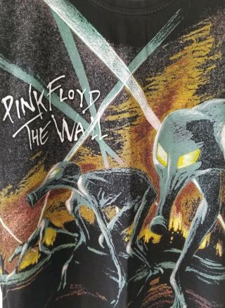 Vintage Pink Floyd The Wall t shirt Large (G) Front - Back Graphics - NOT Winterland 3