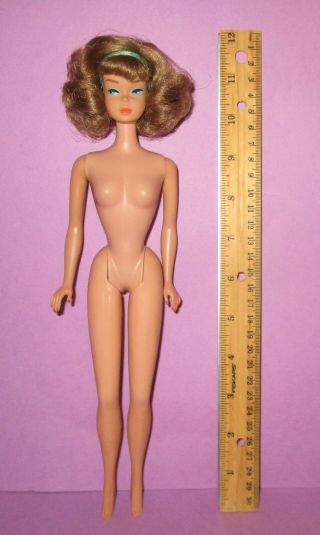 Barbie Vintage American Girl Side Part Brunette Silver Ash Blonde Lovely Doll 2