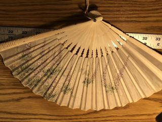Bone Folding Silk Fan With Ribbon Tassel Antique