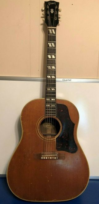 Vintage 1960 Gibson Country Western Acoustic Dreadnought Guitar No Case
