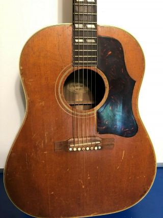 Vintage 1960 Gibson Country Western Acoustic Dreadnought Guitar no case 3