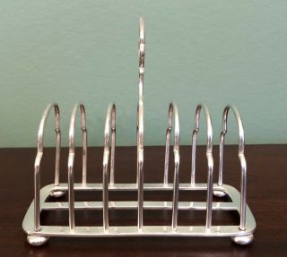 Hallmarked 1930 Hukin & Heath Toast Rack Silver Sheffield Six Slice Antique 3