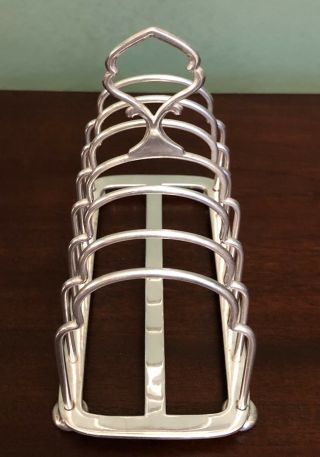 Hallmarked 1930 Hukin & Heath Toast Rack Silver Sheffield Six Slice Antique 6