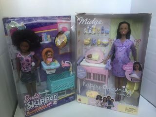 Aa Barbie Happy Family Pregnant Midge & Barbie Skipper