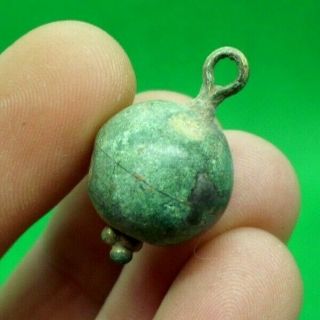 Ancient Celtic Druids Bronze Amulet /w Traces Of Gild - 200/100 Bc