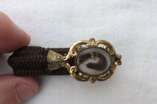 Victorian Mourning Jewellery A Hair Bracelet With Locket And Hair Memento Mori