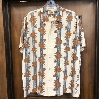 Vintage 1950’s “duke Kahanamoku” Palm Tree Pattern Rayon Hawaiian Shirt - M
