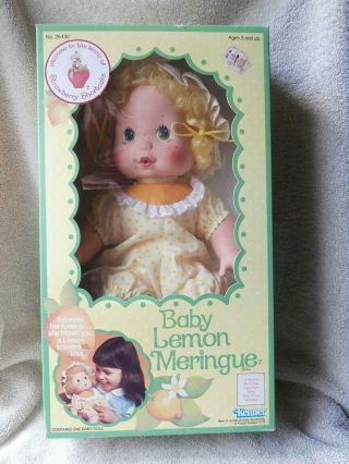 Rare 1982 Nrfb Vintage Kenner Baby Strawberry Shortcake Lemon Meringue Doll